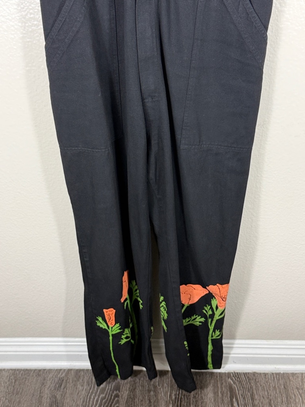 Big Bud Press California Poppy Black Short Sleeve Jumpsuit - Picture 5 of 8